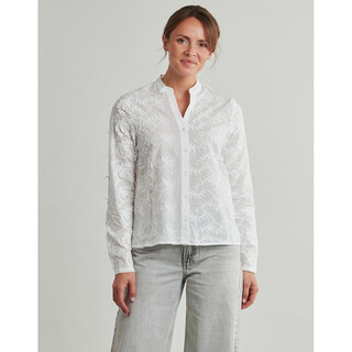 Only shirt women's long-sleeved commuter top women's white embroidered elegant women's 2026 spring and autumn new style white xl (eu)