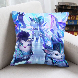 Jiuyao genting game golden shovel battle pillow lol league of legends bedside car lumbar cushion sofa living room cushion dap20 40*40 cm (pillow core + pillow case)