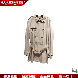 Burberry regalo de año nuevo burberry fw23 color sólido solapa cruzada longitud media cortavientos de manga larga hombre beige beige talla única 44