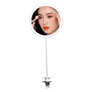 Led makeup mirror with light can be clipped to student dormitory to charge and fill light makeup mirror telescopic desktop desktop office white with clip without light