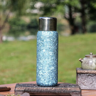 Wing fantasy pure titanium mechanical temperature display magnetic suction 600ml large capacity long-lasting thermal insulation titanium cup tea and water separation business gift cup 600ml glazed gold intelligent temperature display/pure titanium inside and outside