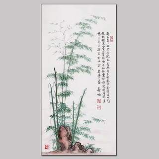Celebrity calligraphy and painting qi gong <inscription on bamboo> hand-painted authentic calligraphy and painting, chinese painting, famous calligraphy and painting, ink painting, living room decoration painting, oil painting print, entrance hanging painting, calligraphy art, auction collection, gift giving 99x50cm