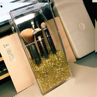 Pupan acrylic dustproof beauty makeup brush storage box brush makeup brush bucket storage box home organizing brush bucket + amber sand 1jin jin is equal to 0.5 kg and a half