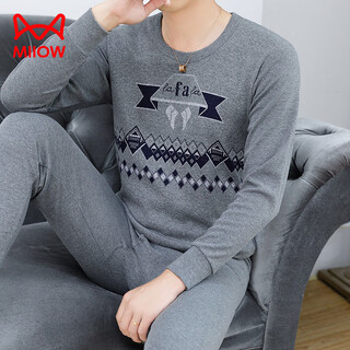 Miiow cotton autumn coat and long johns suit for men in autumn and winter