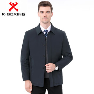 Kbxng jinba Новый зимний пуховик для мужчин среднего и пожилого возраста Деловая мужская куртка средней длины Папина повседневная куртка с лацканами с перьями 2088 Темно-зеленый m 170/88a ( )