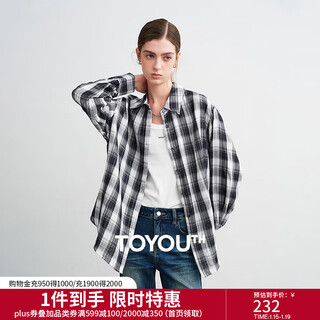 Chuyu pure cotton shirt women's 2026 spring new retro plaid hong kong style shirt casual versatile top navy blue check s