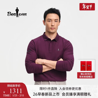 Biyinlefen is not easy to deform and fade, sun protection small collar t 2026 spring new business casual long-sleeved polo shirt for men