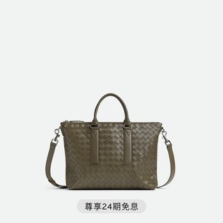Bottega veneta bv new year's gift men's intrecciato weaving soft briefcase for boyfriend's birthday gift cypress green one size