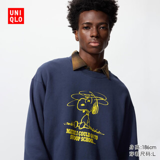 Uniqlo men's and women's ut peanuts sweatshirt/long-sleeved sweatshirt 485028 69 navy m