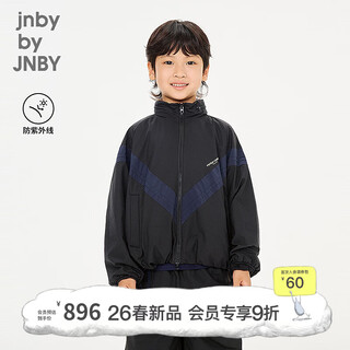 Jnby by jnby sports series new jiangnan buyi children's sports jacket o type 26 spring boys and girls 1q1610980 001/black 140 cm
