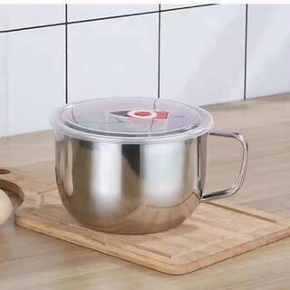 Tuojin stainless steel instant noodle bowl with lid soup noodle bowl student lunch box canteen rice bowl fast food instant noodle cup bag none none 1.3l regular style