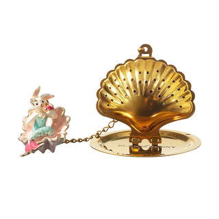 Weishi bran rabbit tea leak tea strainer ocean series pendant water cup ornament flower and fruit tea separator net tea filter artifact heart of the ocean tea strainer-shell mermaid rabbit