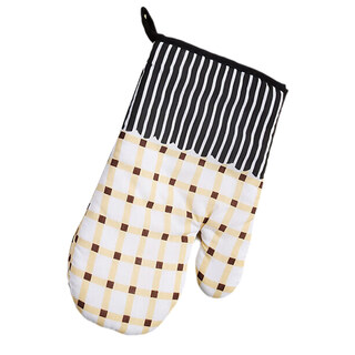 Insulation cotton gloves for baking tools, baking gloves for microwave ovens, checkered baking anti-scalding gloves, heat-insulating anti-scalding gloves (1 piece)