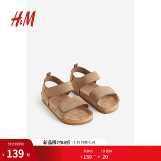 H&m children's shoes boys sandals autumn heelless ankle strap velcro open toe casual shoes 1212338 brown 14.5 150mm 24