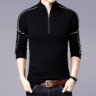 MAGIOPY轻奢侈高档品牌2026秋冬季男士针织打底衫羊毛休闲拉链高领潮流男 白色 M