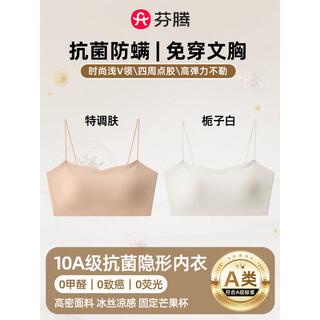 Fenton beautiful back underwear women's summer thin 2025 new small breast gathering invisible seamless foundation tube bra category a special skin conditioning + gardenia white 10a level 2 pack m 80-105jin jin is equal to 0.5kg