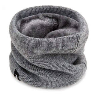 Ao yanlai plus velvet thickened scarf for men and women outdoor riding mask neck guard pullover knitted cigarette ash plus velvet scarf
