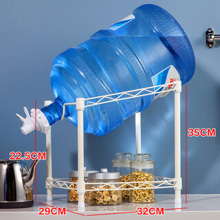 Bottled water stand, pure water barrel stand, water dispenser, bottled water stand, household floor-standing vertical water pump storage, ivory white, no mesh layer, crowbar + spout included, ivory white, no mesh layer, crowbar + spout included