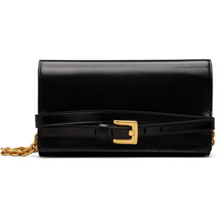 Balmain light luxury women's black shuffle calfskin wallet shoulder bag black one size