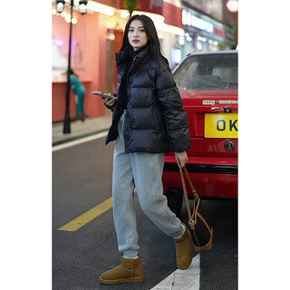 Garnuo short down jacket for women 2026 new winter white duck down small korean style thickened black bread jacket black m 101-115jin jin is equal to 0.5 kg