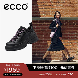 Ecco* casual shoes for women thick-soled leather casual sports shoes for women trace 220713 hl black 22071351052 39