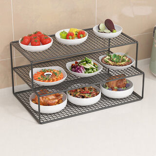 Sanqihu kitchen food storage rack, side dishes and dishes storage rack, vegetable rack, white 4 layers.