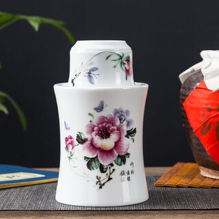 Yong huan hot wine warmer wine cup white wine wind hot wine set set yellow wine warmer 150ml national color tianxiang (peony) 3 pieces