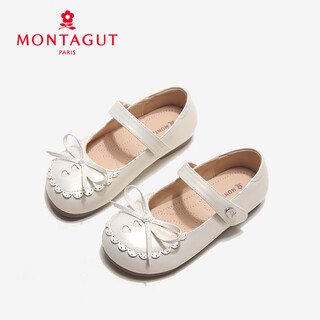 Montagut girls' leather shoes spring 2026 new children's soft soled campus shoes little girls performance shoes