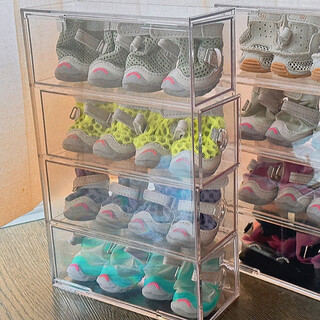 Fantasy dog shoe storage box dog supplies organizing shoe box shoe cabinet storage artifact classification organizing multi-gate multi-function dog shoe storage + with four small drawers sf2368 27.3x17.2x7.3cm