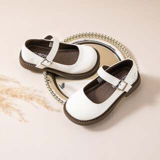 Hello kitty children's shoes girls' leather shoes kuromi princess shoes british style fashion single shoes mary jane performance shoes 6971 rice white 28