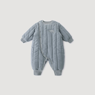 Bali piggy baby quilted jumpsuit winter thickened warm cotton jacket newborn cotton clothes outing cotton coat winter baby clothes gray blue 59cm