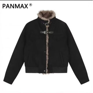 Panmax american mountain sculpture spliced cotton jacket winter velvet thickened stand collar trendy jacket cotton jacket black 2xl recommended 150-190jin jin equals 0.5 kg