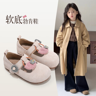 Tongmeng sunny girls' leather shoes birkenstock shoes 2026 spring new children's princess shoes little girls' single shoes soft sole beanie shoes