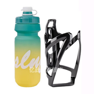 Raft core road bike water bottle cycling outdoor single mountain sports cup holder large capacity bottle portable gradient water bottle + water bottle holder - vibrant lime