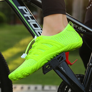 Leopard trace (baojee) new large size wading shoes for men, quick-drying, non-slip, river-trapping shoes, thick-soled breathable five-finger shoes, women's indoor fitness shoes, soft soles 528 green 35