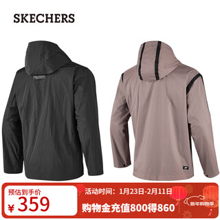 Skechers unisex comfortable reversible windproof hood p324u010 carbon black/0018 l