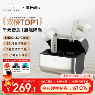 Laite yier bacura spot star ring ultra bluetooth headset in-ear true wireless hifi high quality active noise cancellation ultra long battery game music sports headphones bud gray thousand yuan sound quality丨deep space noise reduction ldac/lhdc-dual version