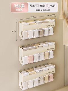 Paisiron underwear and socks box wall hanging close-fitting storage three-in-one organizer 3 pieces - family set