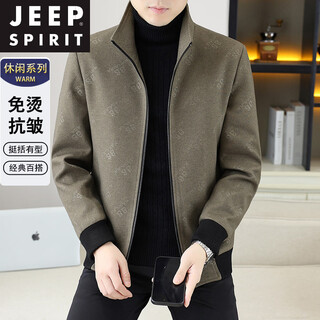 Jeep spirit chaqueta casual con cuello alto para hombre primavera, otoño e invierno nueva chaqueta cortavientos corta versátil de moda para hombres jóvenes y de mediana edad de alta gama caqui l
