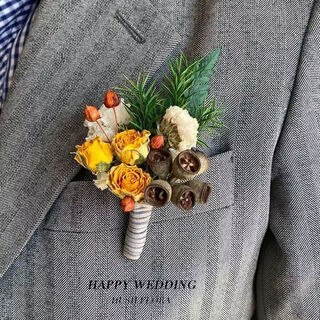 Dried flowers preserved flowers lawn wedding parents groom bride bridesmaid accessories corsage corsage wrist flower props accessories lemon puff brooch