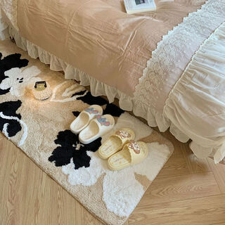 Fantasy warm color bedside blanket flocked three-dimensional machine washable master bedroom water-absorbent and wear-resistant bathroom corridor ins style 60x120 dark fragrance sparse shadow lengthened