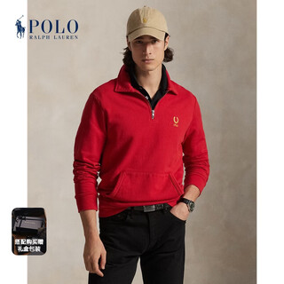 Polo ralph lauren men's 26 early spring new year series cotton collared sweatshirt rl100601 600-red m