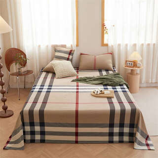 Yusenyi plaid bed sheet single color sheet fitted bedspread three-piece set customized 3 baolige red 150x200cm single fitted bed pillowcase pair