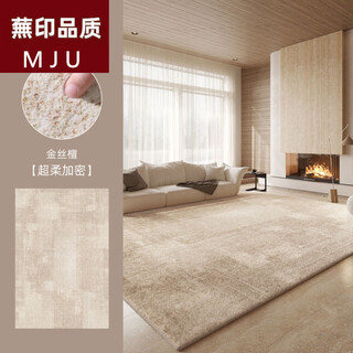 Japanese unprinted carpet living room 2025 new no-wash wipeable sofa floor mat thick light luxury high-end bedroom bedside golden sandalwood +20132 120cmx160cm designer original design