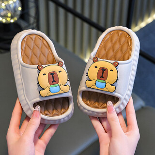 Children's slippers for boys summer 2026 new outer wear thick-soled sports beach non-slip slippers for boys khaki size 30-31 inner length 19cm