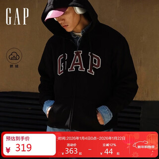 Gap men's and women's 2025 autumn new logo fleece patch embroidered loose sweatshirt hoodie top 787439