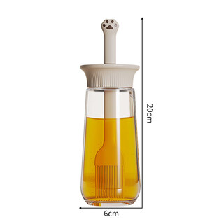 Perina supor same style axco oil brush household high temperature resistant integrated oil bottle food grade silicone kitchen baking barbecue meow style_with bottle oil brush-white
