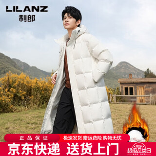 Lilanz national standard white duck down knee-length down jacket for men and women couples mohe travel northeast coldproof jacket white s