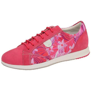 Geox women's casual shoes, breathable, lightweight, soft sole, comfortable, red floral pattern, lace-up, round toe, daily wear, casual pink 40