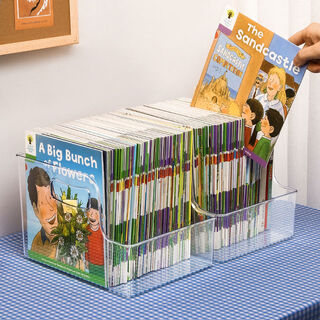 Fantasy book storage box, transparent book and picture book storage cabinet, small organizer for book boxes, loss impulse + single package, extra large book box, loss impulse model